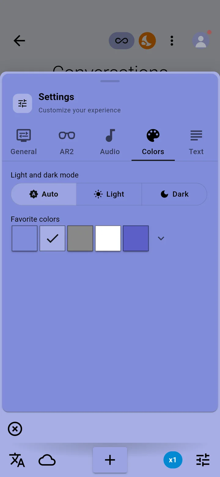 The Colors tab