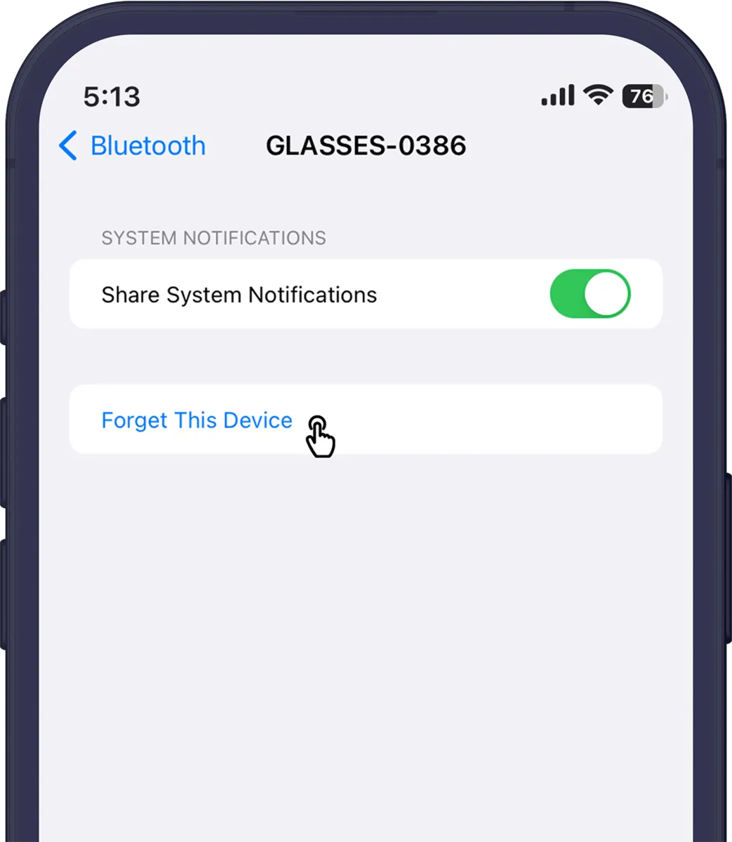 Forget This Device on iPhone