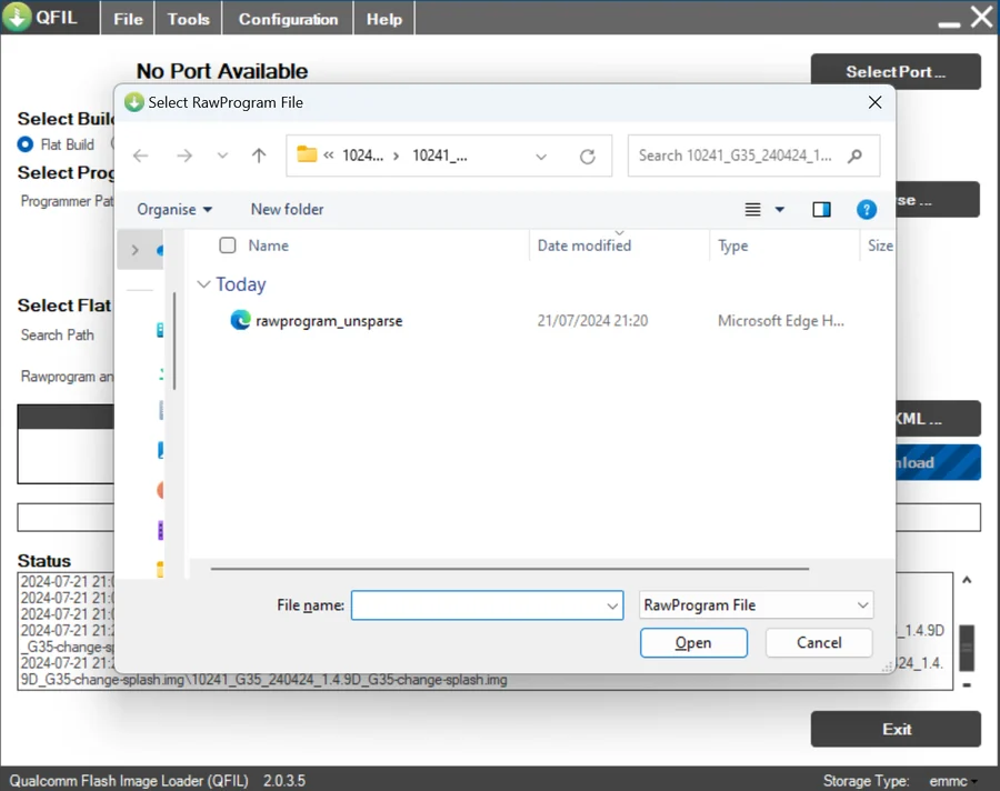 Choosing rawprogram_unsparse.xml