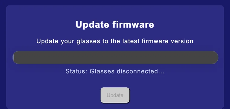 Update firmware, with the Update button
