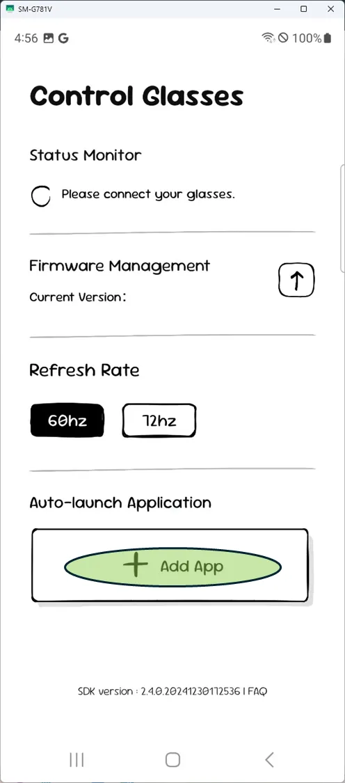 Control Glasses: Add App