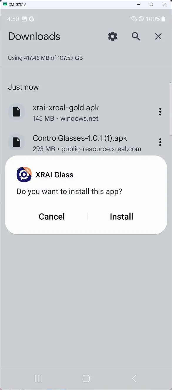Install the XREAL version of XRAI Glass
