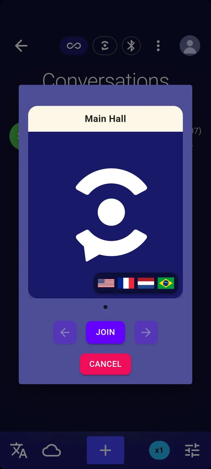 A stream card with its name, picture, language flags and Join