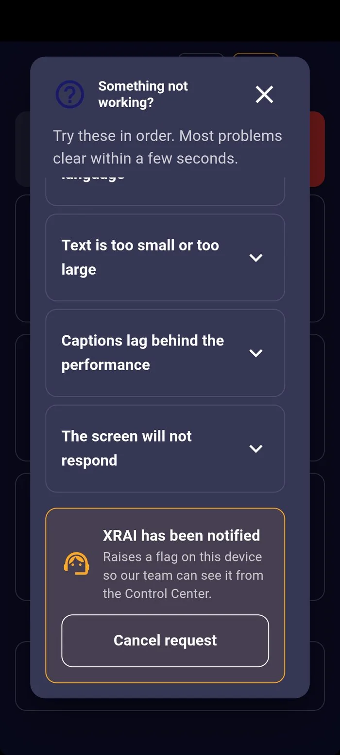 After Ask XRAI for help: the orange headset